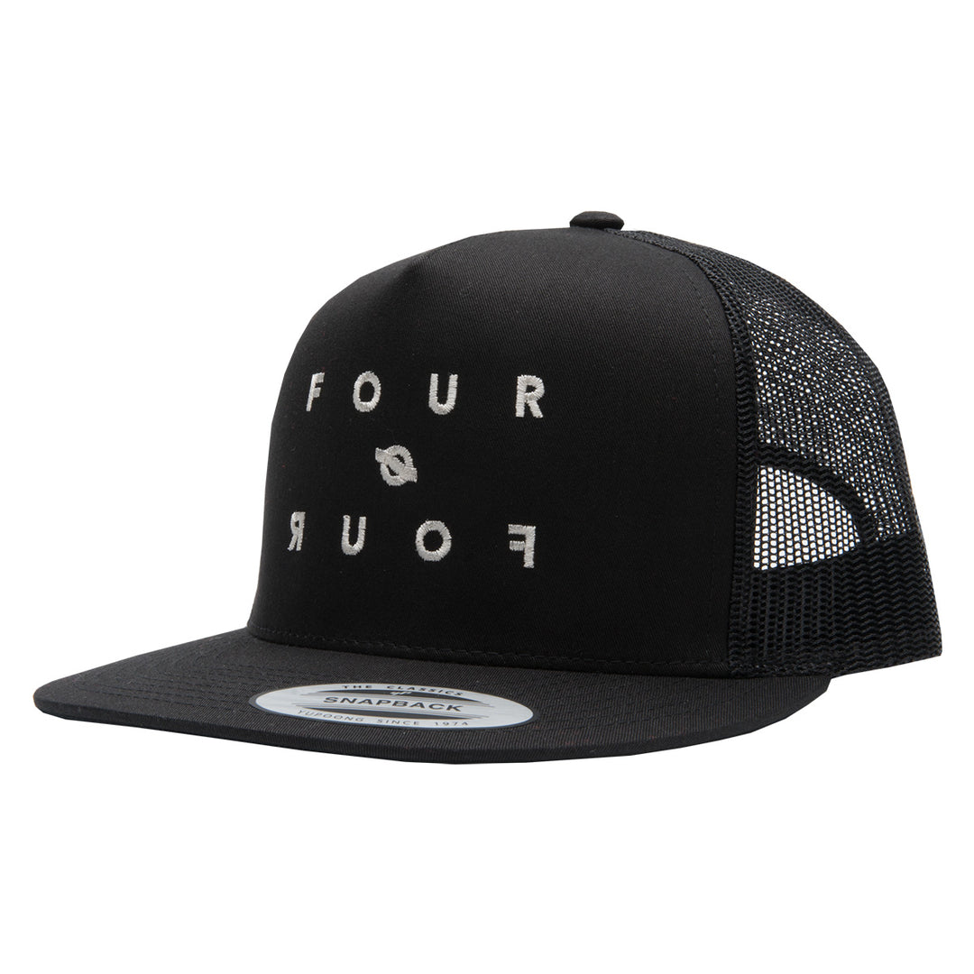Four 0 Four Embroidered Black Trucker Hat