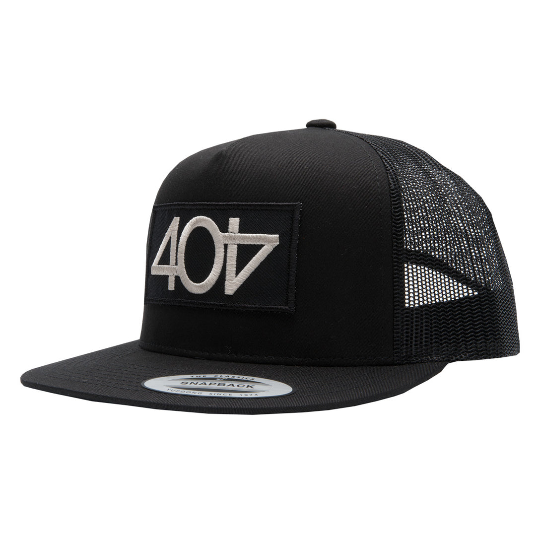404 Embroidered Patch  Black Trucker Hat
